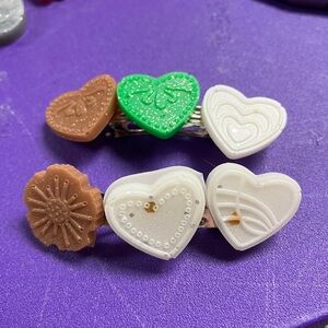 Heart and Flower Hair Clips